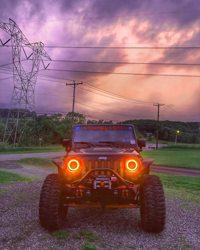 Oracle 7in High Powered LED Headlights - Black Bezel - ColorSHIFT