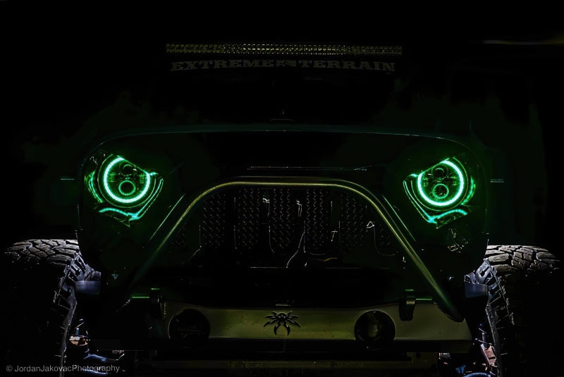 Oracle 7in High Powered LED Headlights - Black Bezel - ColorSHIFT