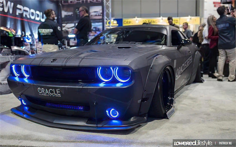 Oracle Dodge Challenger 08-14 LED Waterproof Fog Halo Kit - Red
