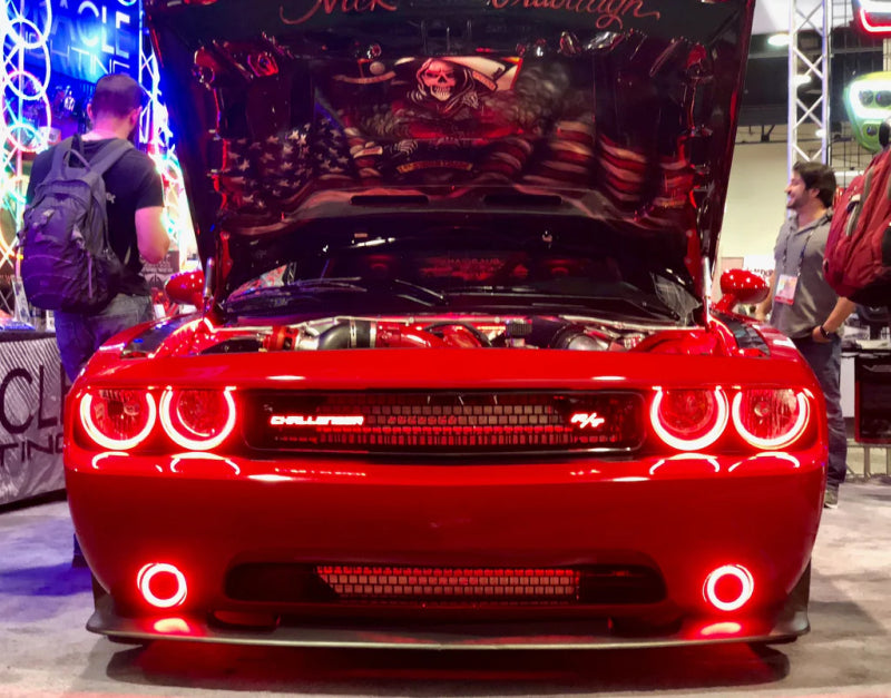 Oracle Dodge Challenger 08-14 LED Waterproof Fog Halo Kit - Red