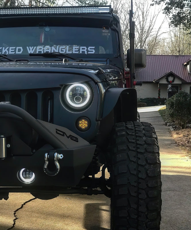 Oracle 7in High Powered LED Headlights - Black Bezel - ColorSHIFT