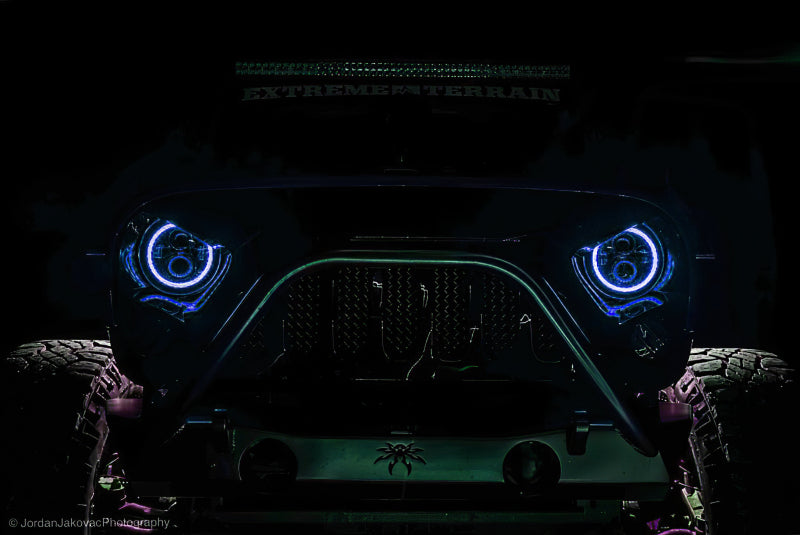 Oracle 7in High Powered LED Headlights - Black Bezel - ColorSHIFT