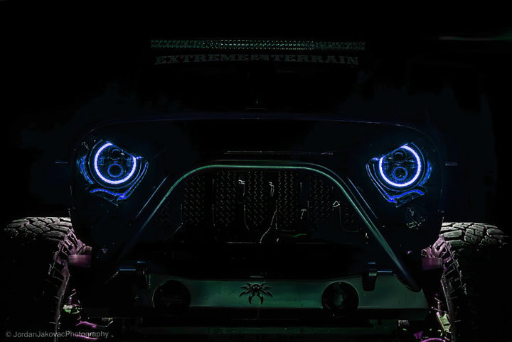 Oracle 7in High Powered LED Headlights - Black Bezel - ColorSHIFT