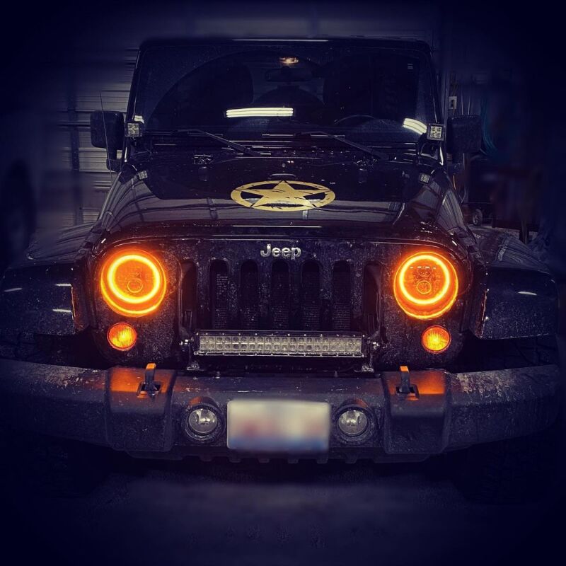 Oracle 7in High Powered LED Headlights - Black Bezel - ColorSHIFT