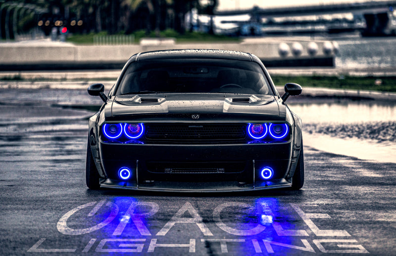Oracle Dodge Challenger 08-14 LED Waterproof Halo Kit - ColorSHIFT w/o Controller