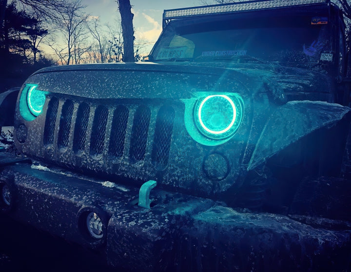 Oracle 7in High Powered LED Headlights - Black Bezel - ColorSHIFT